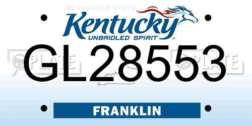 GL28553 Kentucky License Plate