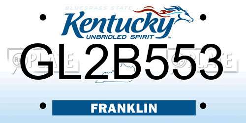 GL2B553 Kentucky License Plate