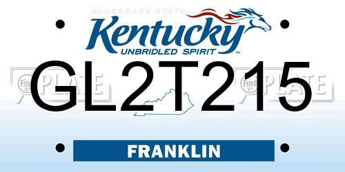 GL2T215 Kentucky License Plate