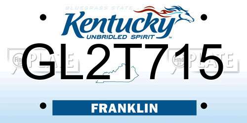 GL2T715 Kentucky License Plate