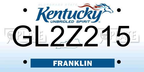 GL2Z215 Kentucky License Plate