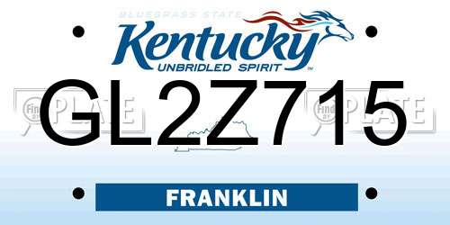 GL2Z715 Kentucky License Plate