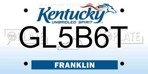 GL5B6T Kentucky License Plate