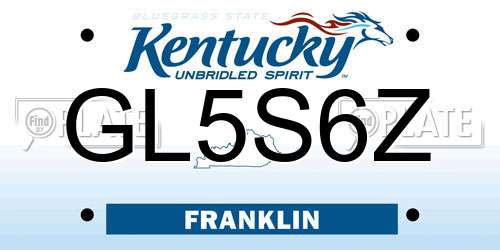 GL5S6Z Kentucky License Plate