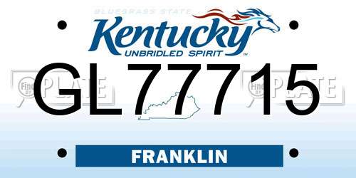 GL77715 Kentucky License Plate