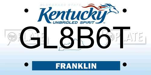 GL8B6T Kentucky License Plate