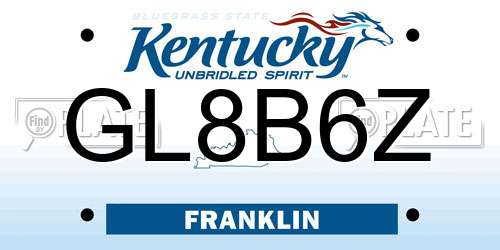 GL8B6Z Kentucky License Plate