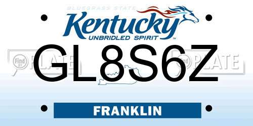 GL8S6Z Kentucky License Plate