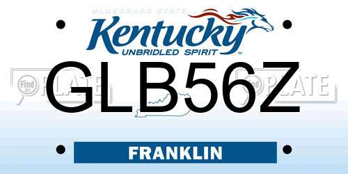 GLB56Z Kentucky License Plate