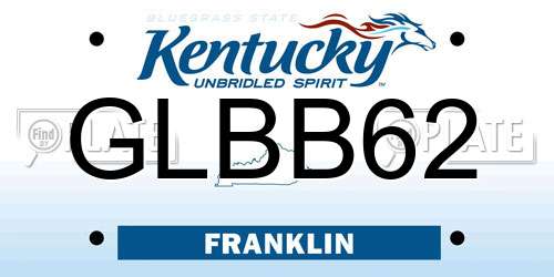 GLBB62 Kentucky License Plate