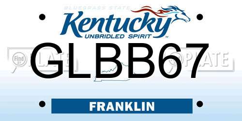 GLBB67 Kentucky License Plate
