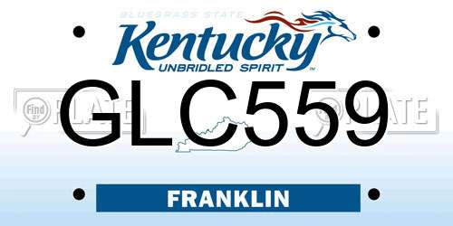 GLC559 Kentucky License Plate
