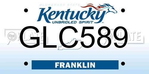GLC589 Kentucky License Plate