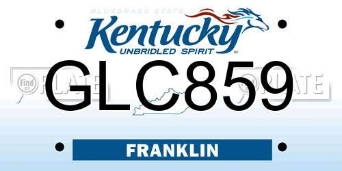 GLC859 Kentucky License Plate