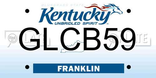 GLCB59 Kentucky License Plate