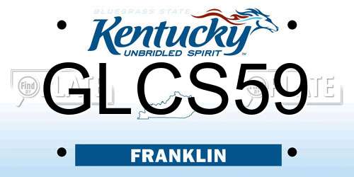 GLCS59 Kentucky License Plate