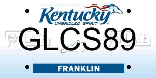 GLCS89 Kentucky License Plate