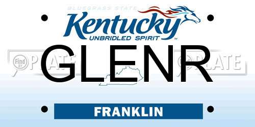 GLENR Kentucky License Plate