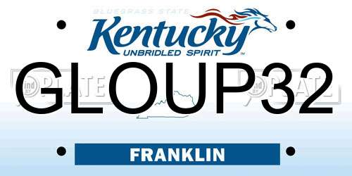 GLOUP32 Kentucky License Plate