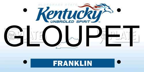 GLOUPET Kentucky License Plate