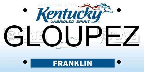 GLOUPEZ Kentucky License Plate
