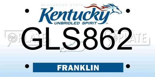 GLS862 Kentucky License Plate