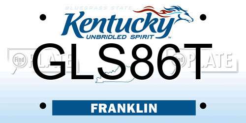 GLS86T Kentucky License Plate