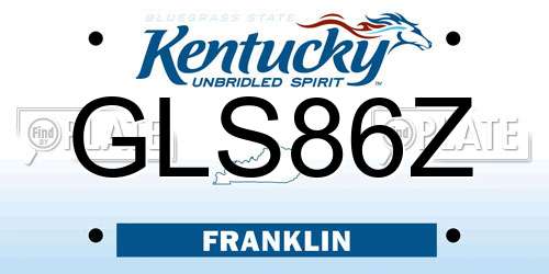 GLS86Z Kentucky License Plate