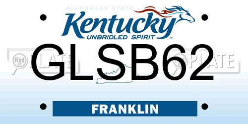 GLSB62 Kentucky License Plate