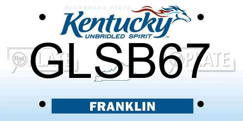GLSB67 Kentucky License Plate