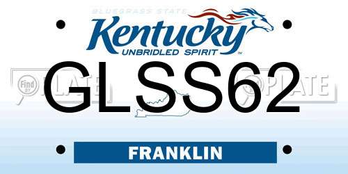 GLSS62 Kentucky License Plate