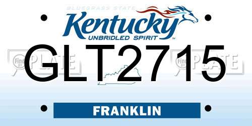GLT2715 Kentucky License Plate