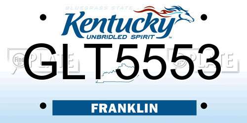GLT5553 Kentucky License Plate