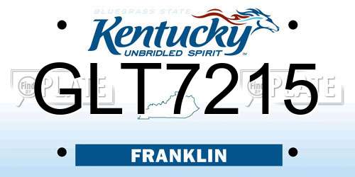GLT7215 Kentucky License Plate