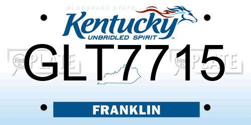GLT7715 Kentucky License Plate