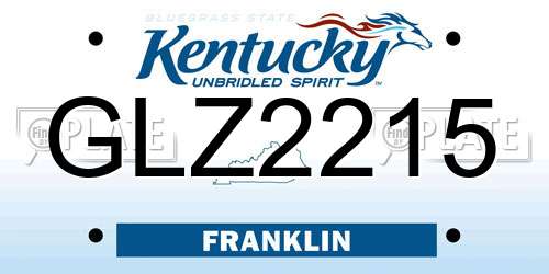 GLZ2215 Kentucky License Plate