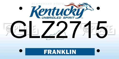 GLZ2715 Kentucky License Plate