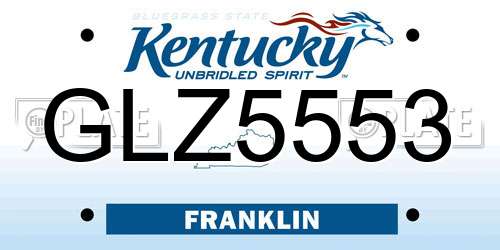 GLZ5553 Kentucky License Plate