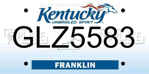 GLZ5583 Kentucky License Plate