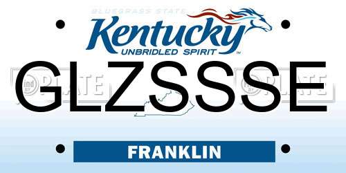 GLZSSSE Kentucky License Plate