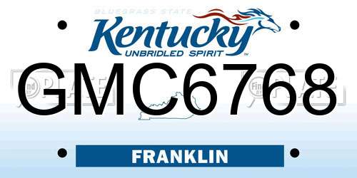 GMC6768 Kentucky License Plate