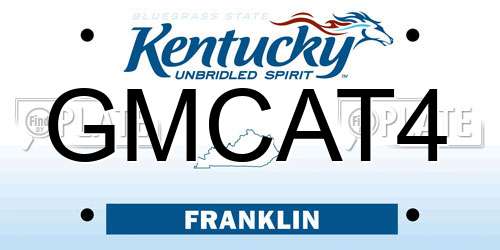 GMCAT4 Kentucky License Plate