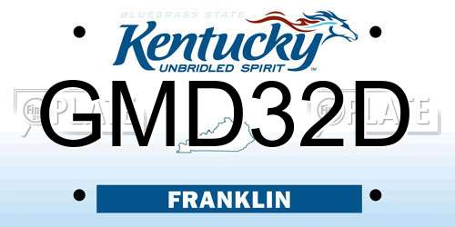 GMD32D Kentucky License Plate