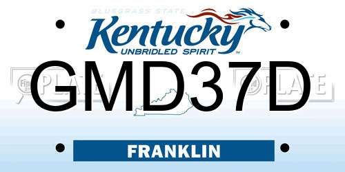 GMD37D Kentucky License Plate