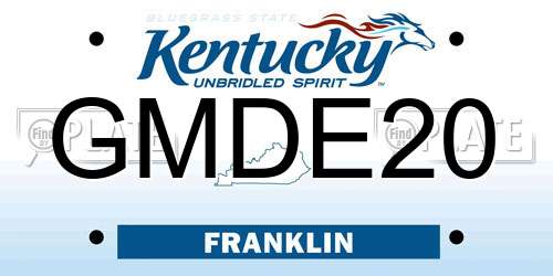 GMDE20 Kentucky License Plate