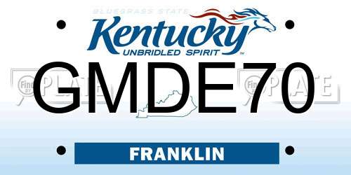 GMDE70 Kentucky License Plate