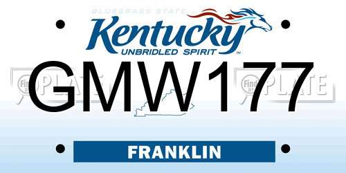 GMW177 Kentucky License Plate