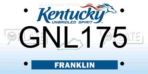 GNL175 Kentucky License Plate