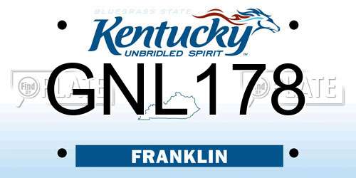 GNL178 Kentucky License Plate
