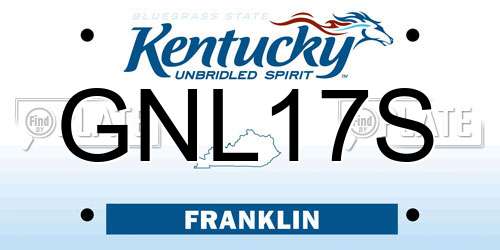 GNL17S Kentucky License Plate